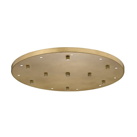 Z-Lite Multi Point Canopy Ceiling Plate, 11-Light, 24 In.W x 1.5 In.H, Rubbed Brass CP2411R-RB
